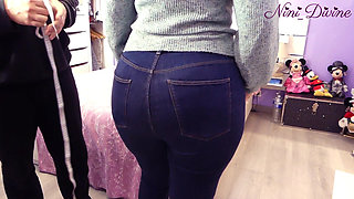 He Takes the Measurements of My Huge Ass and Can't Resist to Fuck Me!