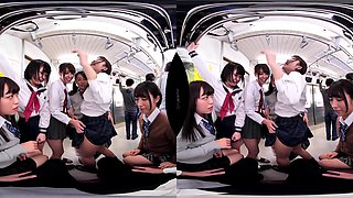 Packed in a Train Car and Surrounded by Nothing but Women! - Public Schoolgirl Voyeur