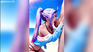 Shion From That Time I Got Reincarnated as a Slime, Does a Perfect Deepthroat with Your Long Penis and Will Swallow All Your Cum