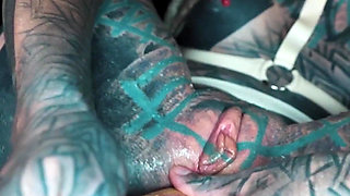 Anal Masturbation and Squirt - Tattoo Girl in Latex - Gapes and Prolapse, ATM