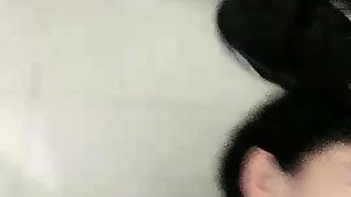 Asian amateur in maid uniform