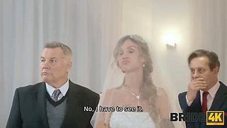 BRIDE4K. Guests cant hide their emotions when they see hot bride getting fucked in adult video