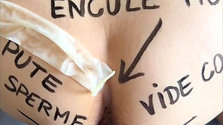 Ass Fuck Me Like an Empty Balls I'm a Whore to Cum Writing on Slut Body