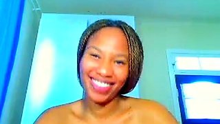 Ebony Goddess with Huge Natural Breasts on Webcam