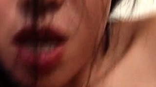Small titted cute asian girl sucking cock after fingering