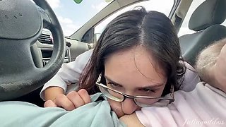 Shamelesscouple Public Car Therapy Blowjob - Brazilian Babe Swallows Big Cock Cum