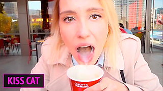 Public Agent - 18 Babe Suck Dick in Toilet Wendis & Drink Coffee with