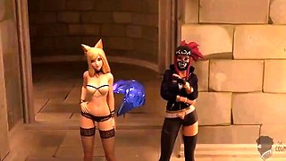 Two 3d cartoon cuties are ready for their bath