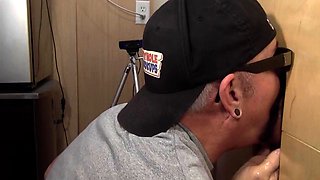 Gloryhole old bearded guest cocksucking