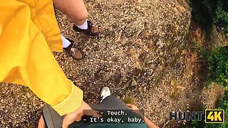 Hunt4k. encountered a bare stranger with nice knockers in the forest