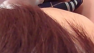 I Can't Stand the Sound of Girl's Pussy in Stockings. I Can't Hold Back and Cum Inside Her Peach Butt. Amateur
