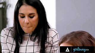 Girlsway - asian rebel Ember Snow has to hard nail her teacher Natasha Nice to get out of detention