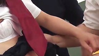 Japanese Student Blow Her Colleagues in the Classroom While Getting Cunt Pleased with Toys