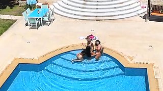 Sunbathing leads to wild lesbian sex with busty Inna Innaki
