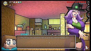 Anime babe gives a steamy blowjob in this Minecraft parody game