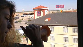Cute amateur teen girl toying her pussy in bed on cam