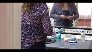 Watching on Beautiful Stepmother While She Gets Ready to Have Sex