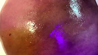 Masturbation close up in heels fishnet stockings and panties