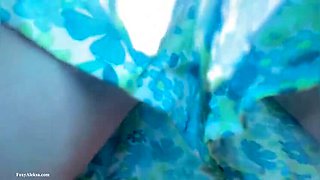 FoxyAleksa's Hot Pussy Exposed on Bus - Quick Solo Orgasm Under Skirt