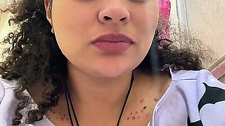 Gassy Milk-intolerant Girl on the Toilet and Farting