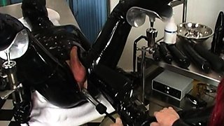 Femdom fetish mistresses fuck bdsm loser with strapon