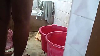 Indian Housewife Nude and Naked Bath