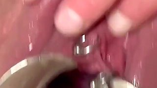 Strong Stream Pee From My Spread Out Pussy by Speculum