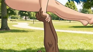 Blue-haired ass wife and her black husband do hot Acroyoga and play like naughty adults at home and in public