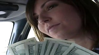 Horny Girl Gags on Huge Cock in Car, Can't Wait for