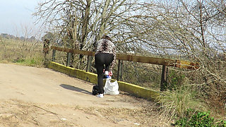 Patricia Undresses on the Outdoor Bridge