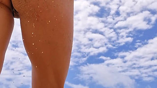 Sexy Public Bikini Fun on the Beach