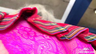 Goddess big butt in lacy pink panties bounces on your face POV