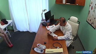 Tall blonde english stunner pounded by a foreign doctor - faux medical center