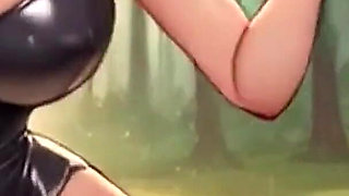 Sexy Big Tits Bouncing and Teasing! Latex Outfits Try on