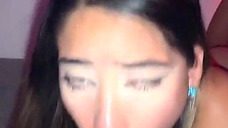 Blonde Sister Smoking Cigarette and Sucking Large Cock in the Foreground - Better Blowjob