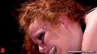 Slaves ass fuck nailed and flogged at party