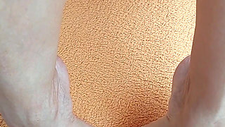 Cum on Selena's small feet