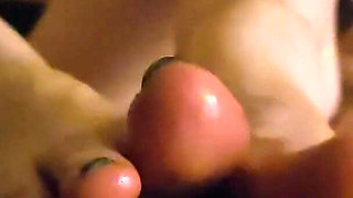 Green Toes Footjob