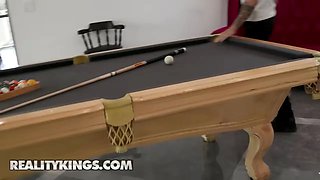 Reality kings - playful lila hayes uses her figure to seal the deal and gets her rack tittyfucked on the pool table