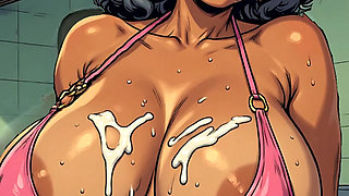 3D Cum on Breasts Art