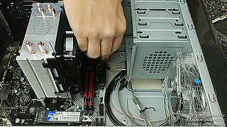 Hot Nerd Builds Her First Pc Topless