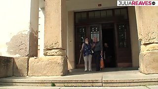 Morgianna the Redhead Granny Sucks Cock in Park Outdoor Sex