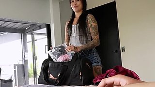 Step Sister Tamy James Shares Bed With Brother - Hot Teen Big Ass Creampie POV Fuck
