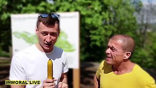 Fat Ass Briseida Myers Takes Double Penetration Outdoors in Public Park