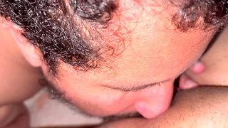 Pussy licking of my roommate with happy ending