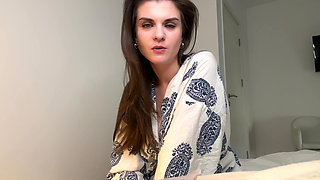 Stepmother was caught by her stepson in her bedroom while she cumming