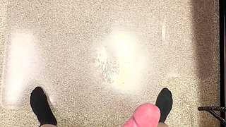 Tall Hairy Man Makes a Mess With His Huge Load