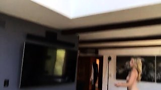 Blond solo beauty jerking off her dick