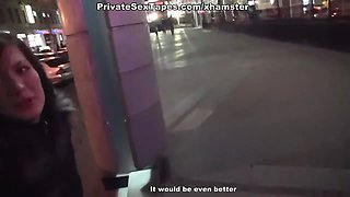Girl does bj in restroom and gets sperm on super sexy ass