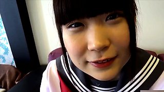 Japanese Girl In School Uniform Gives Blowjob Uncensored